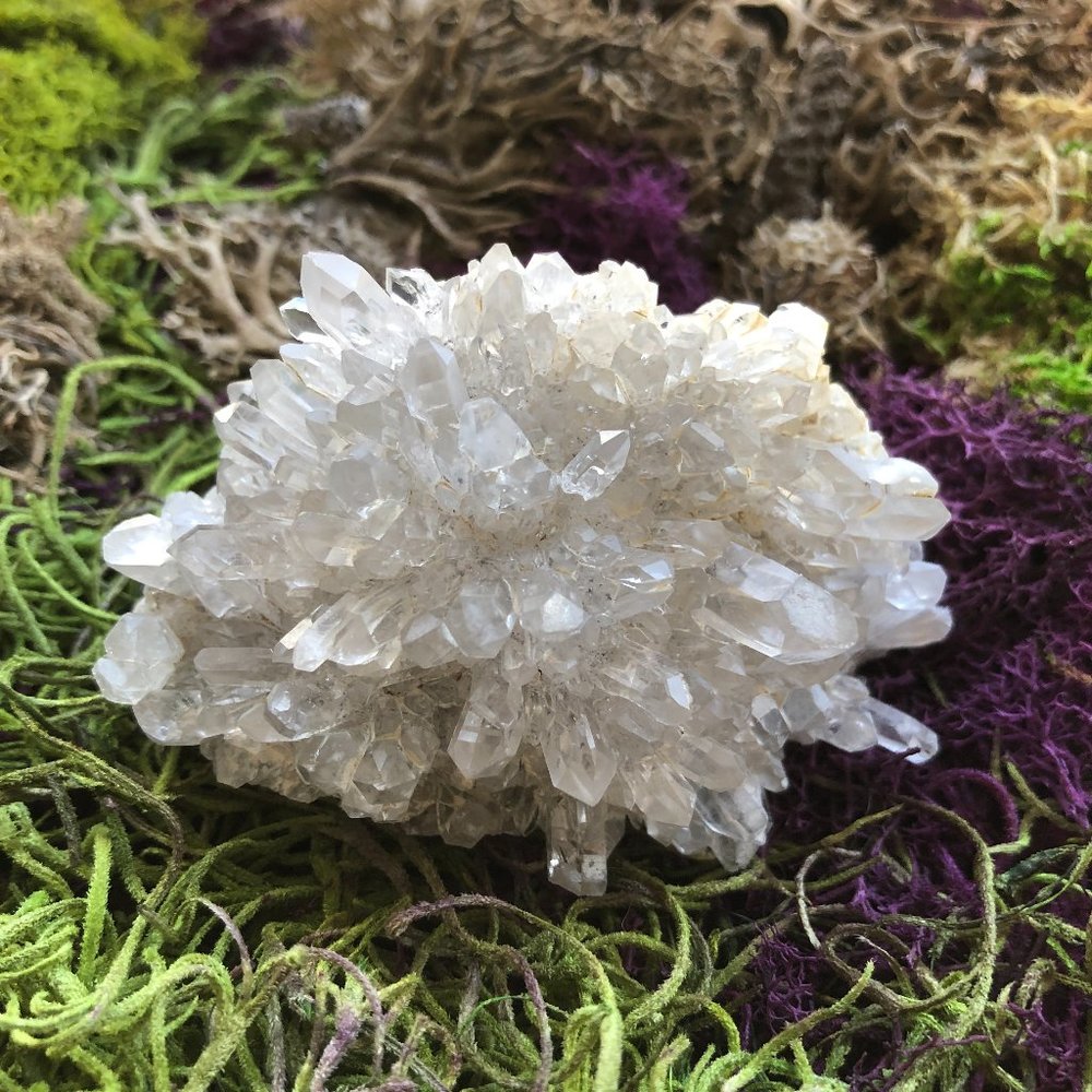 Lemurian Quartz Crystal Cluster large reiki crystal healing moon goddess energy